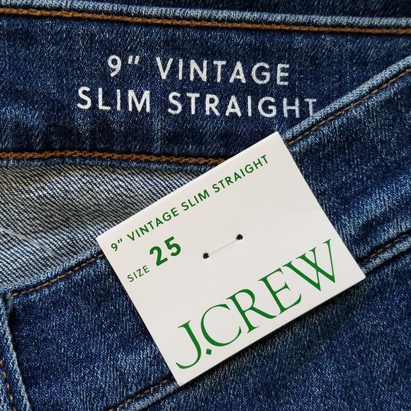 J. Crew 9" Vintage Slim Straight Jean Womens Size 25 Giselle Wash NWT $128 BX766 - Picture 6 of 9